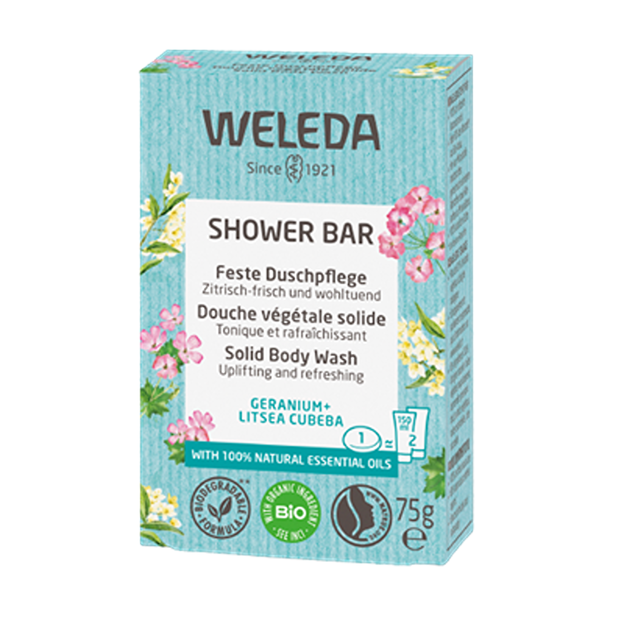 Weleda Geranium and Litsea Cubeba Shower Bar 75g