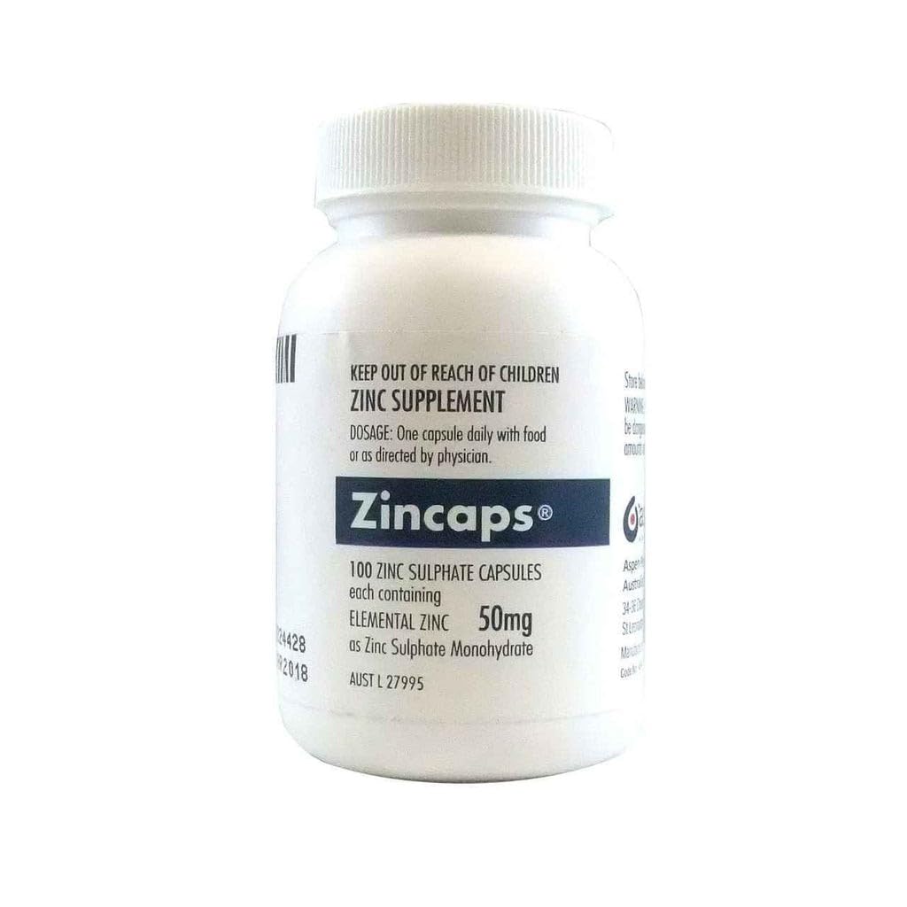 Zincaps Zinc Sulphate 50mg - 100 Capsules