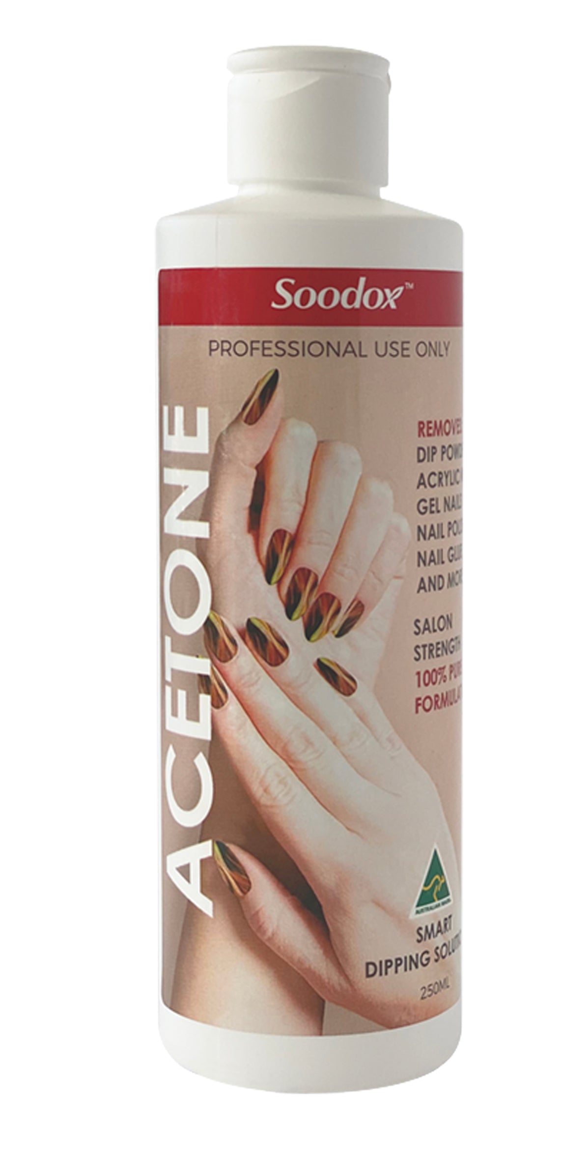 Soodox Gel Acrylic Nail Polish Soak Off Remover Acetone 250mL