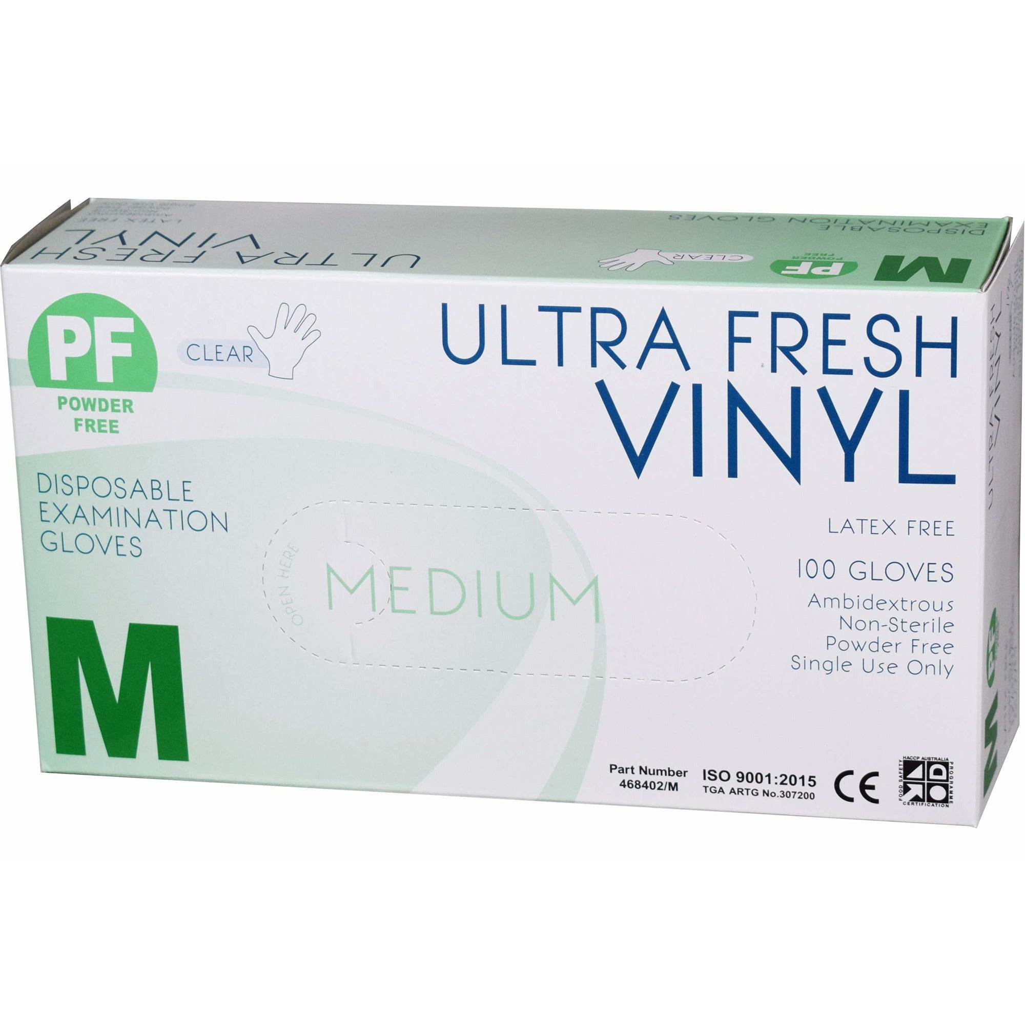 Gloves Ultra Fresh Clear Vinyl P/F Medium Box of 100