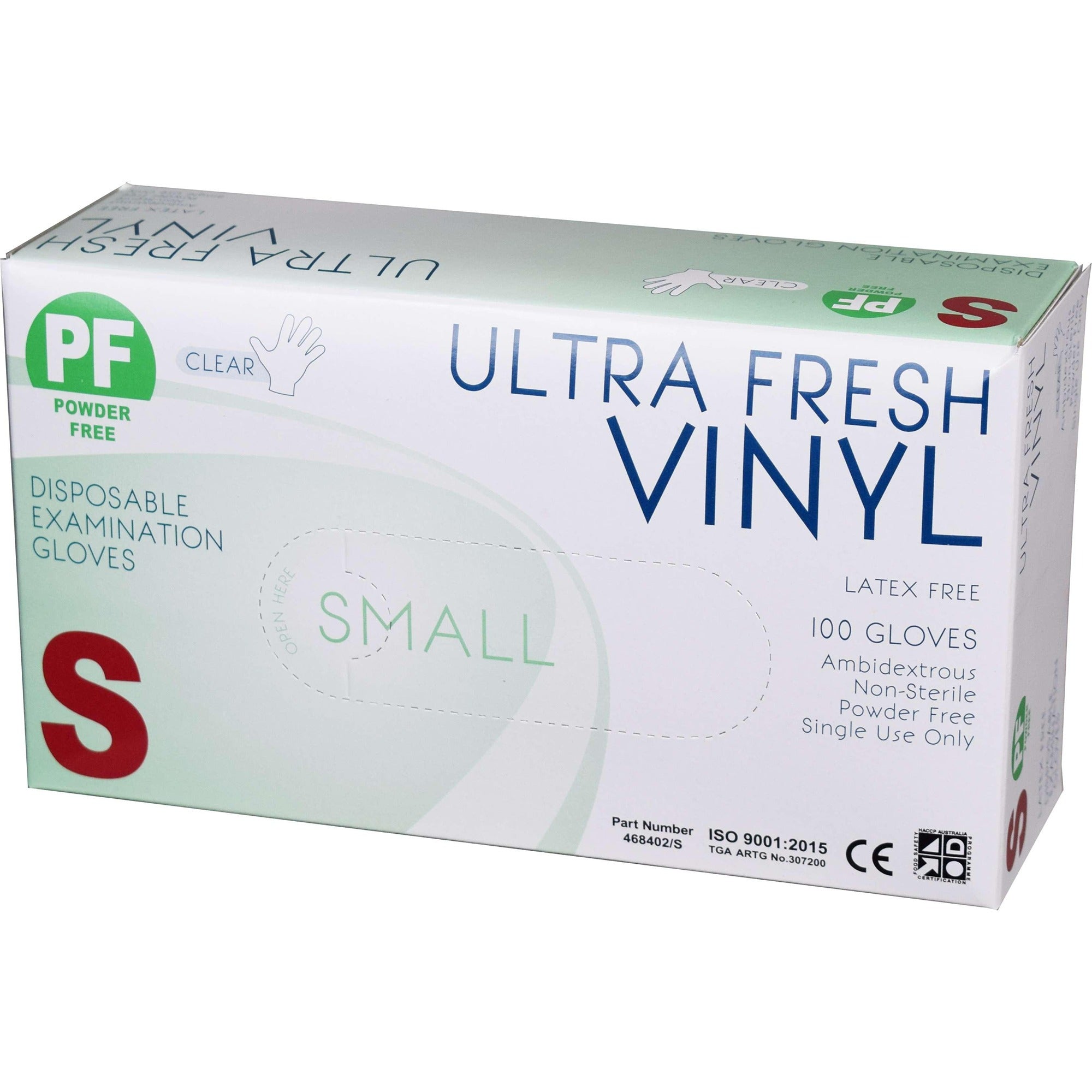 Gloves Ultra Fresh Clear Vinyl P/F Small Box of 100