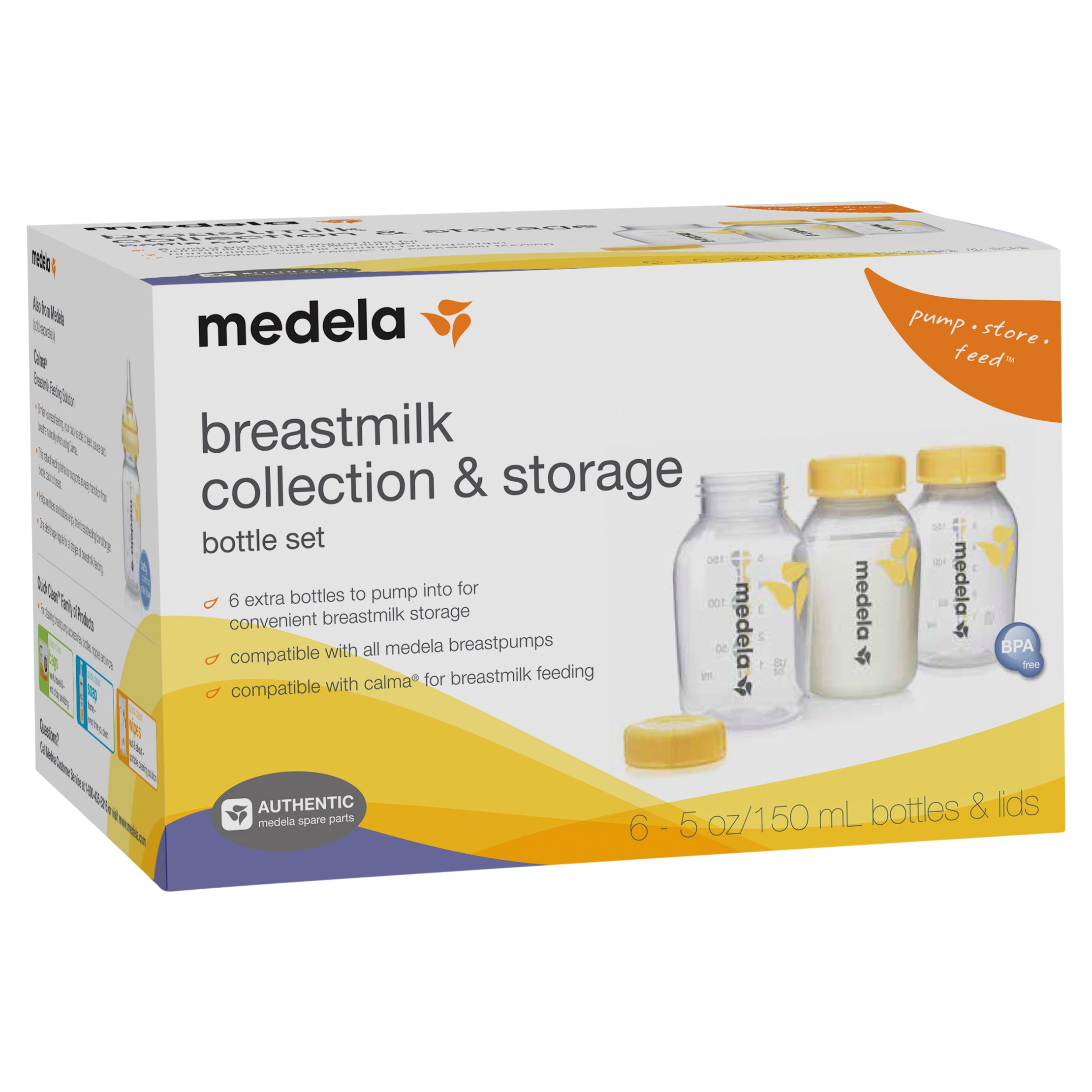 Medela Breastmilk Collection & Storage Bottles 150mL - 6 Pack