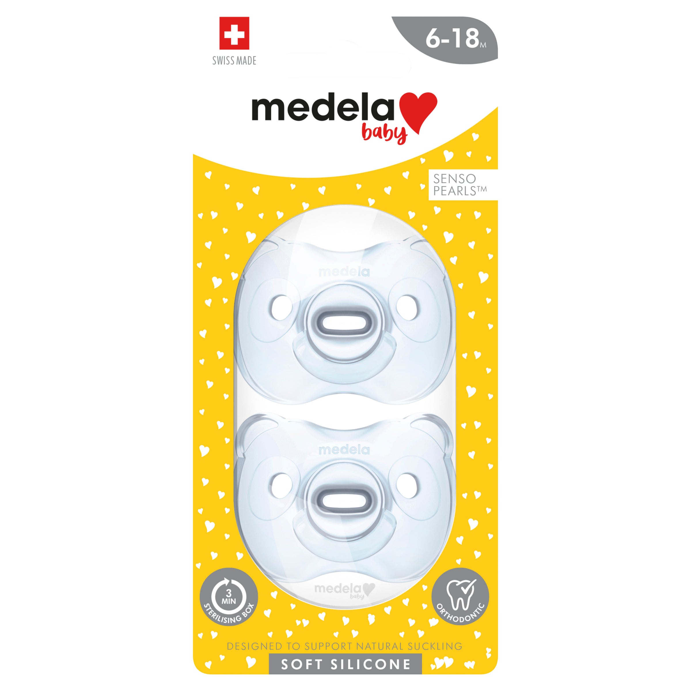 Medela Soother Plus with Steribox Soft Silicone Duo Blue 6-18 Months