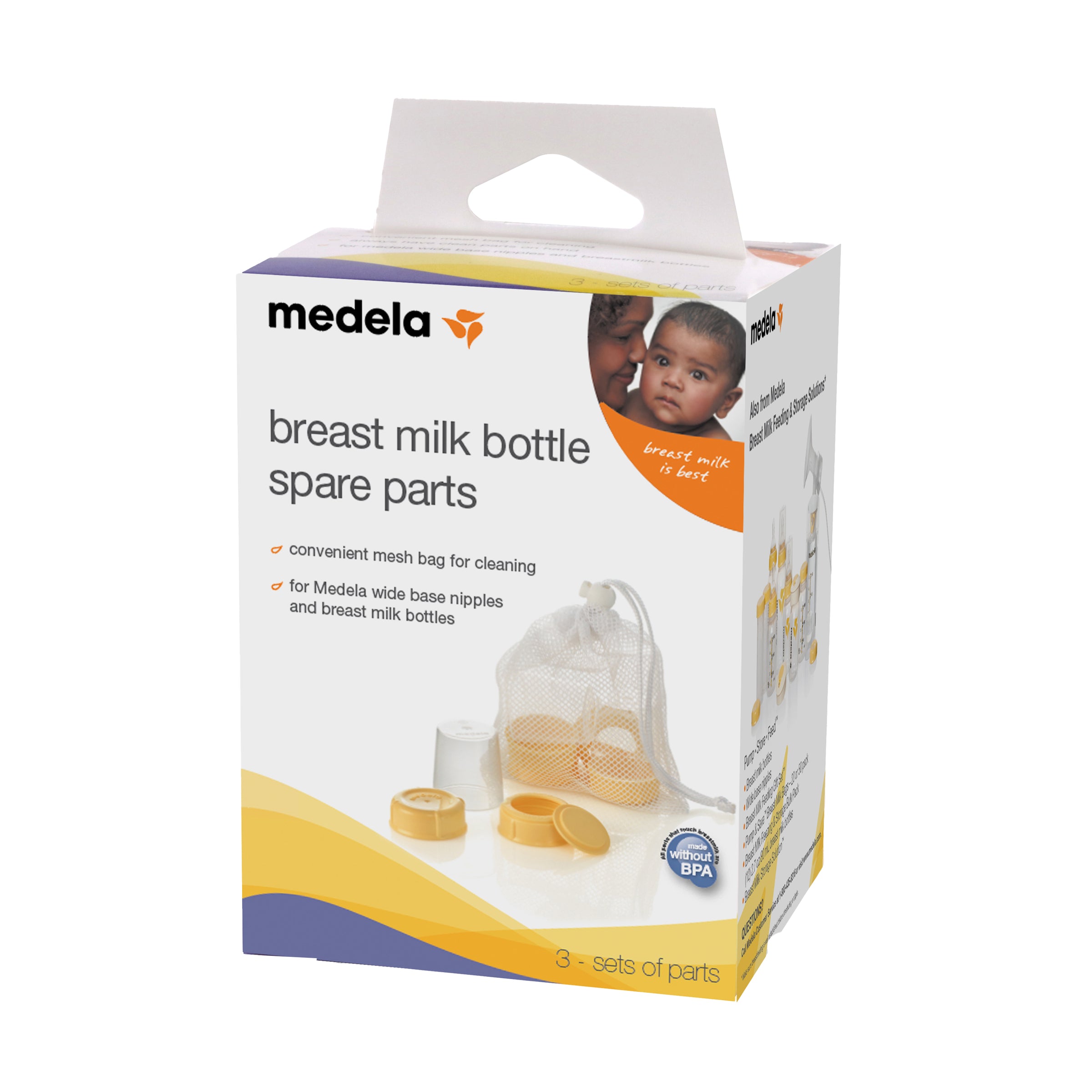 Medela Wide Base Bottle and Collar & Lid Set