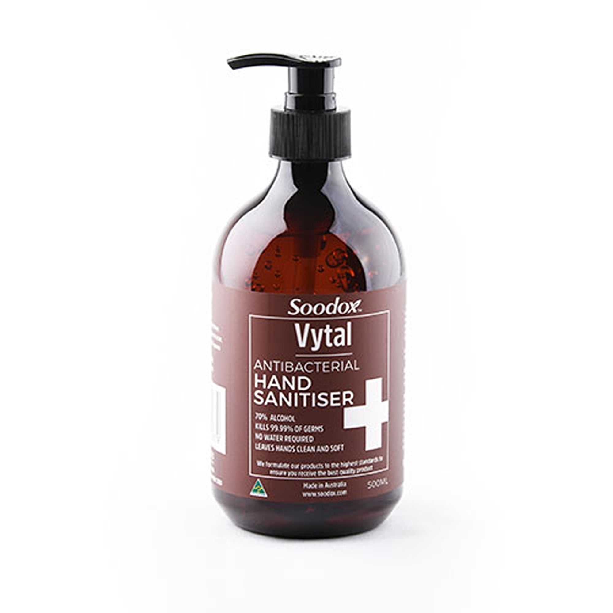 Soodox™ Vytal Antibacterial Hand Sanitiser 500mL (70% Alcohol / Pump Bottle)