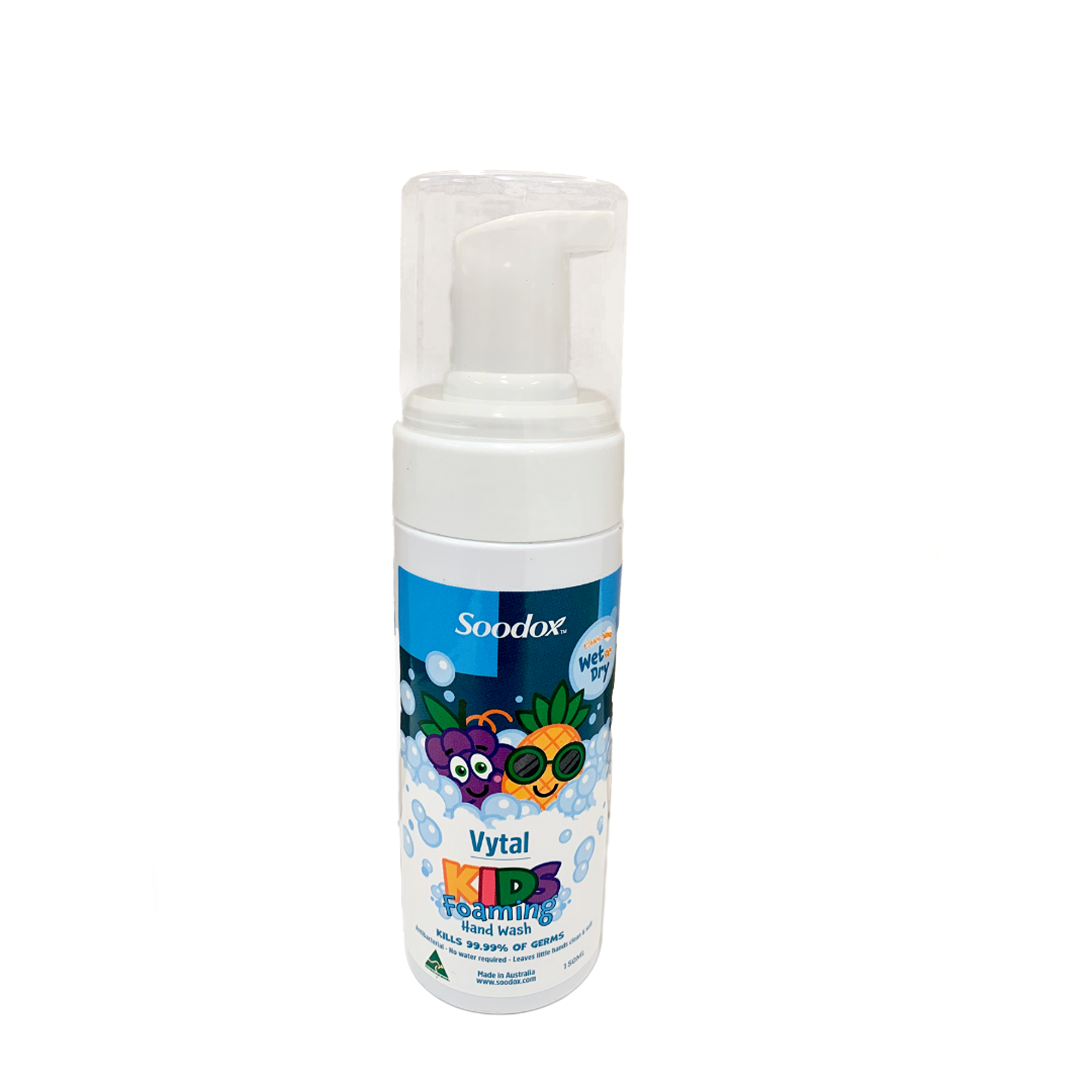 Soodox™ Vytal KIDS Foaming Hand Wash 150mL (Alcohol-free) use with or without water