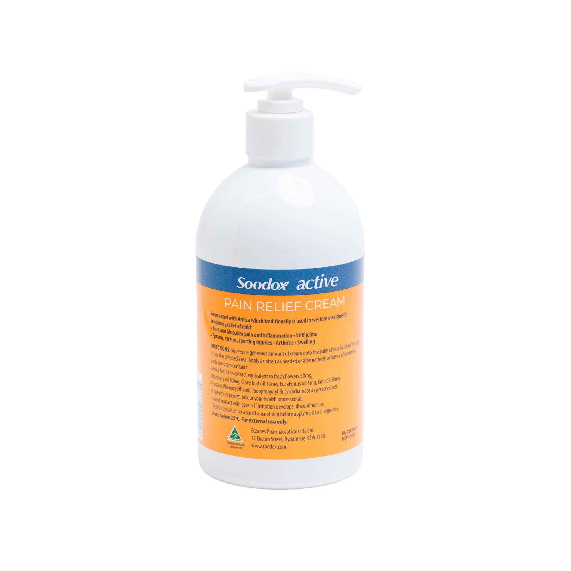 Soodox™ Active Pain Relief Cream 500mL