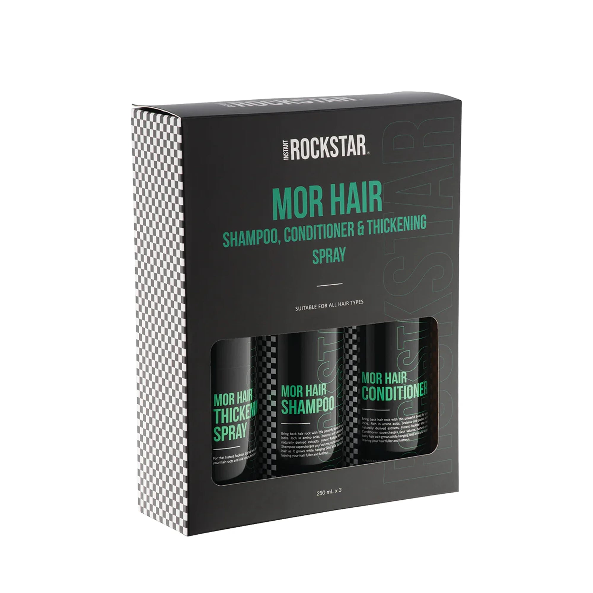 Instant Rockstar Mor Hair Shampoo, Conditioner and Thickening Spray Set